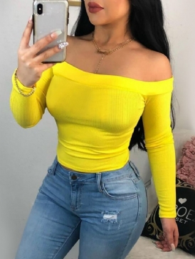 Vanlig Standard Off Shoulder Sexig T-Shirt