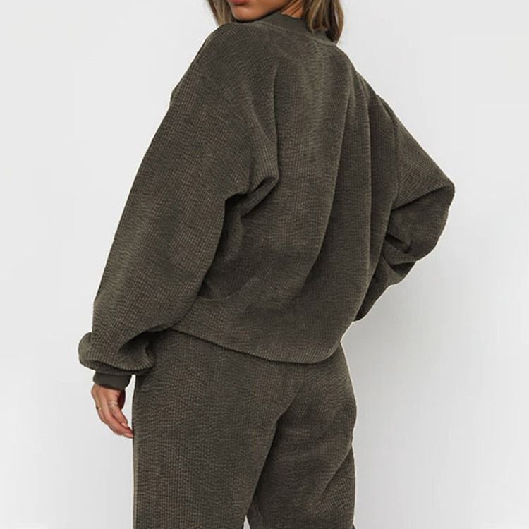 Byxor Pocket Vanlig Pullover Pencil Byxor Tvådelad Set