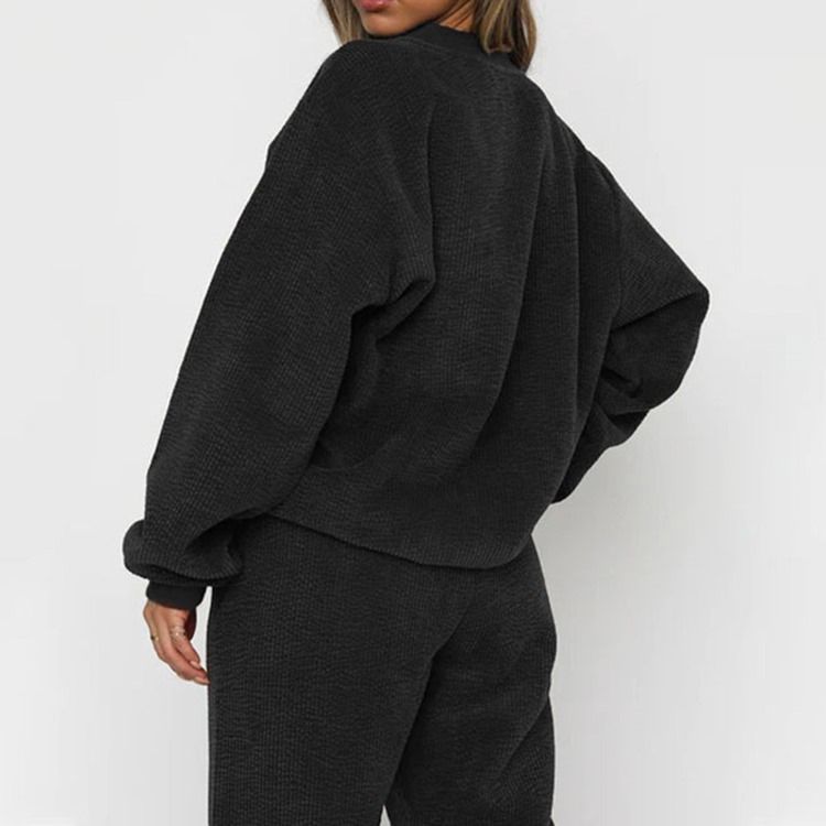 Byxor Pocket Vanlig Pullover Pencil Byxor Tvådelad Set