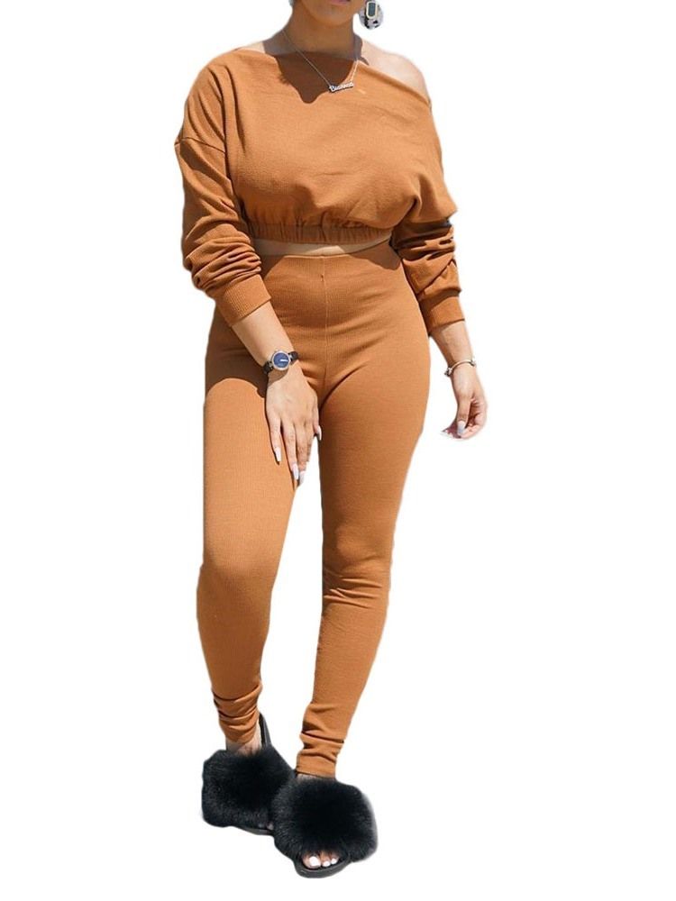 Byxor Vanlig Casual Pullover Tvådelad Set
