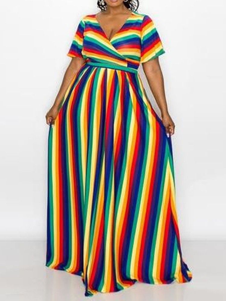 Casual Skjorta Stripe Rak Dames Tvådelade Set