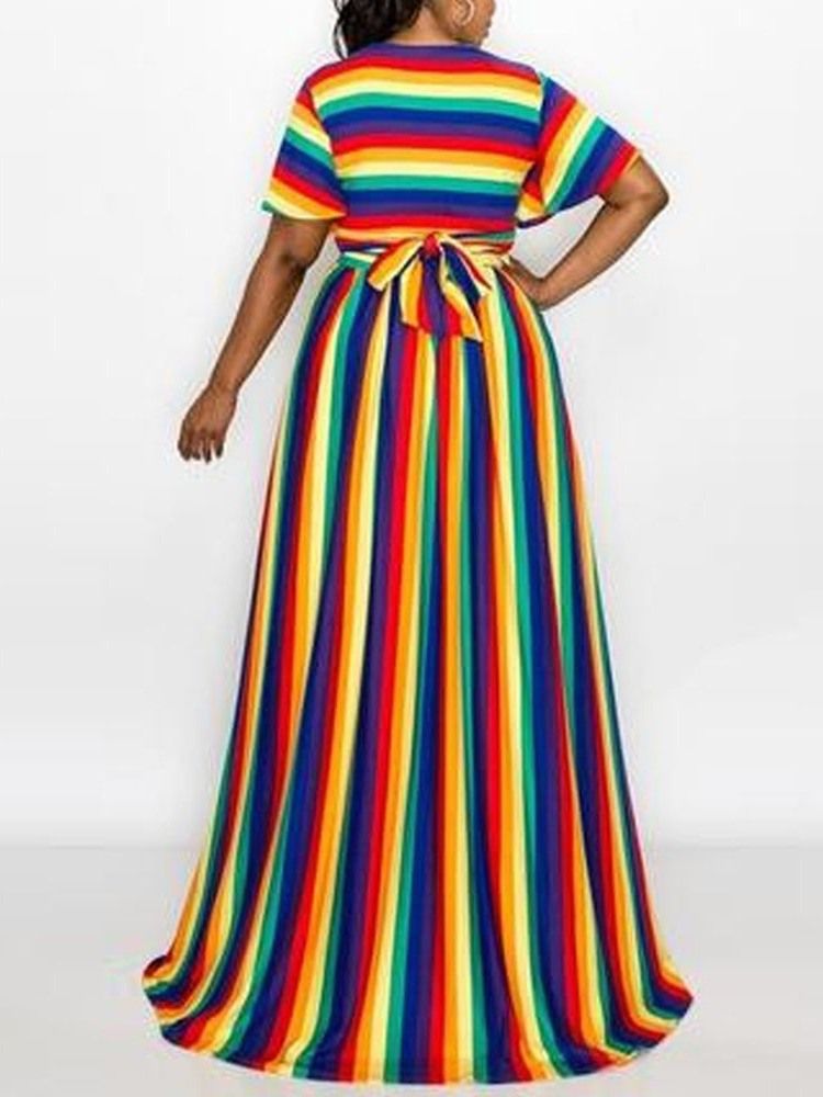 Casual Skjorta Stripe Rak Dames Tvådelade Set