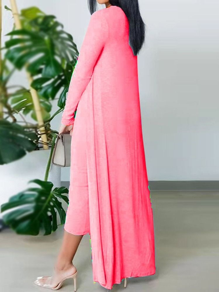 Coat Plain Western Wrapped Bodycon Tvådelade Set