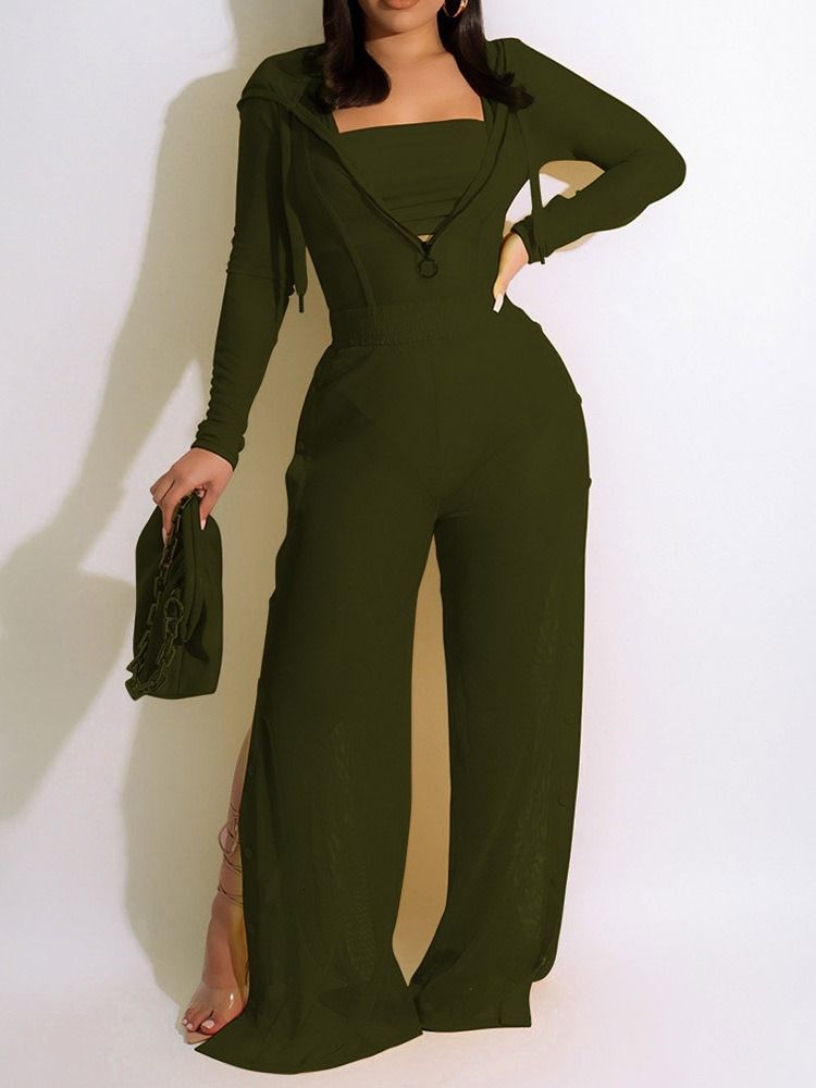 Genomskinlig Jumpsuit Sexiga Tvådelade Set