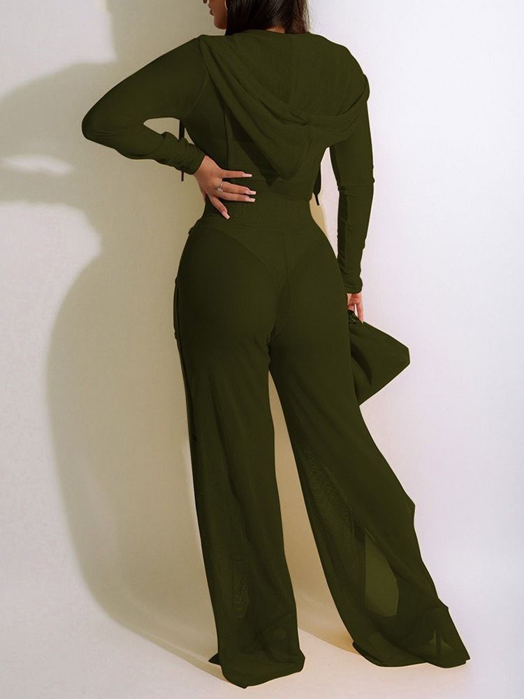 Genomskinlig Jumpsuit Sexiga Tvådelade Set
