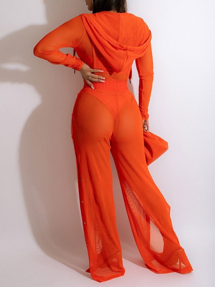 Genomskinlig Jumpsuit Sexiga Tvådelade Set