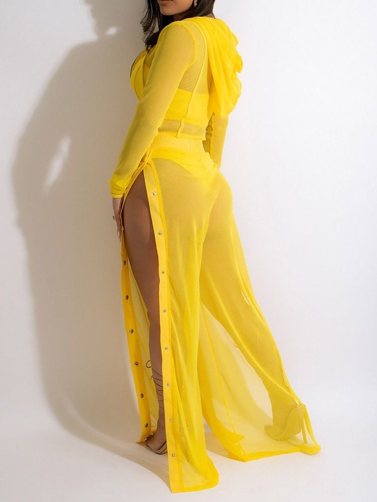 Genomskinlig Jumpsuit Sexiga Tvådelade Set