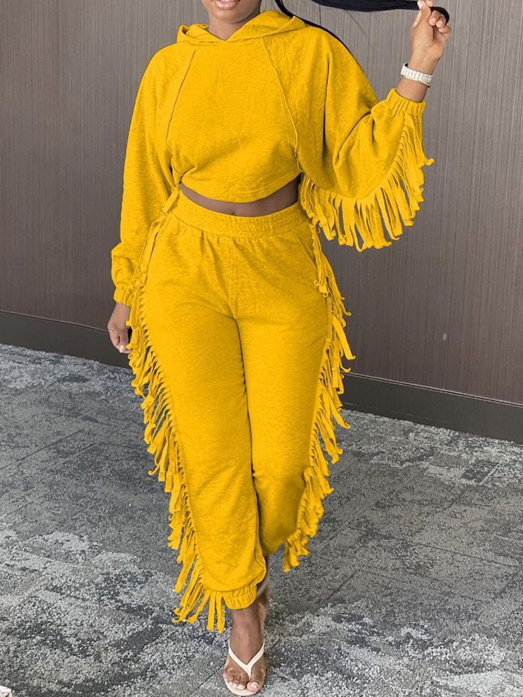 Hoodie Vanlig Sweet Pullover Hooded Two-Piece Sets