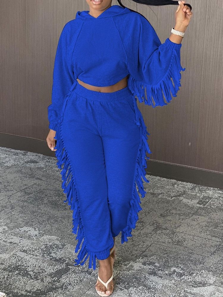 Hoodie Vanlig Sweet Pullover Hooded Two-Piece Sets