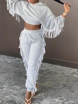 Hoodie Vanlig Sweet Pullover Hooded Two-Piece Sets
