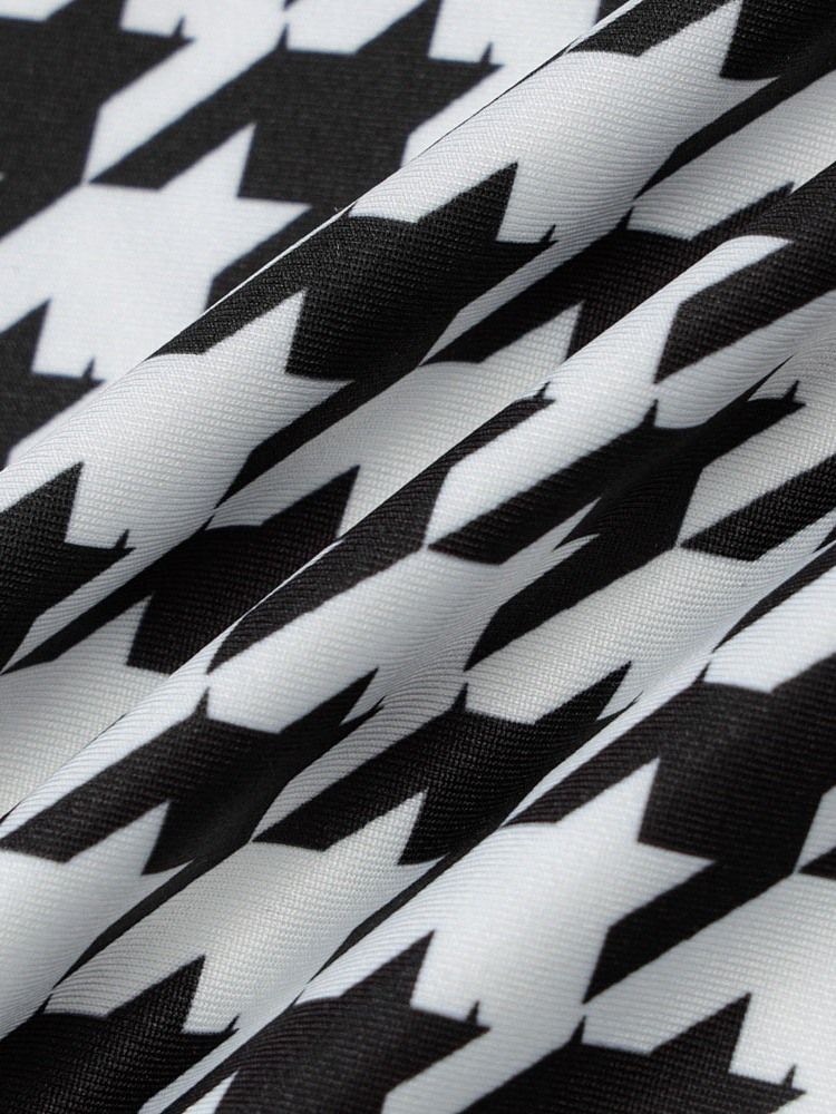 Houndstooth Fashion Väst Pencil Byxor Pullover Dam Tvådelad Set