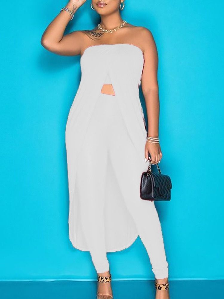 Mode Rygglösa Byxor Pencil Byxor Off Shoulder Kvinnors Tvådelade Set Byxor Set
