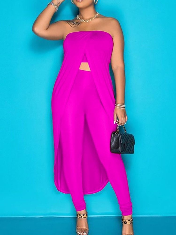 Mode Rygglösa Byxor Pencil Byxor Off Shoulder Kvinnors Tvådelade Set Byxor Set