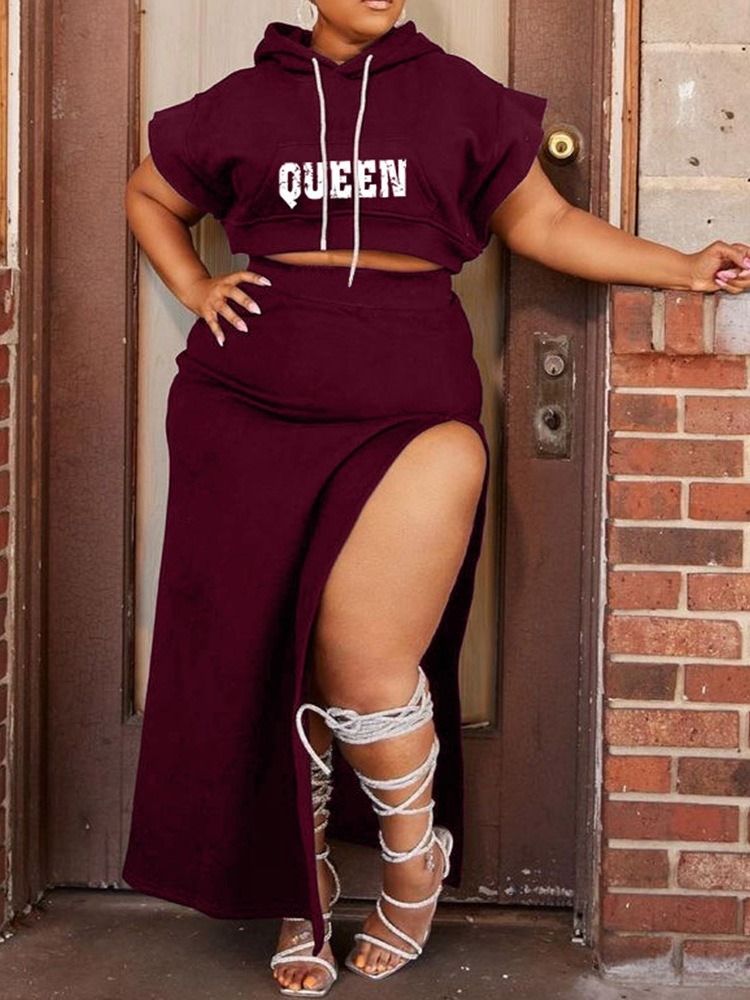 Mode T-Shirt Print Pullover Hooded Two-Piece Sets