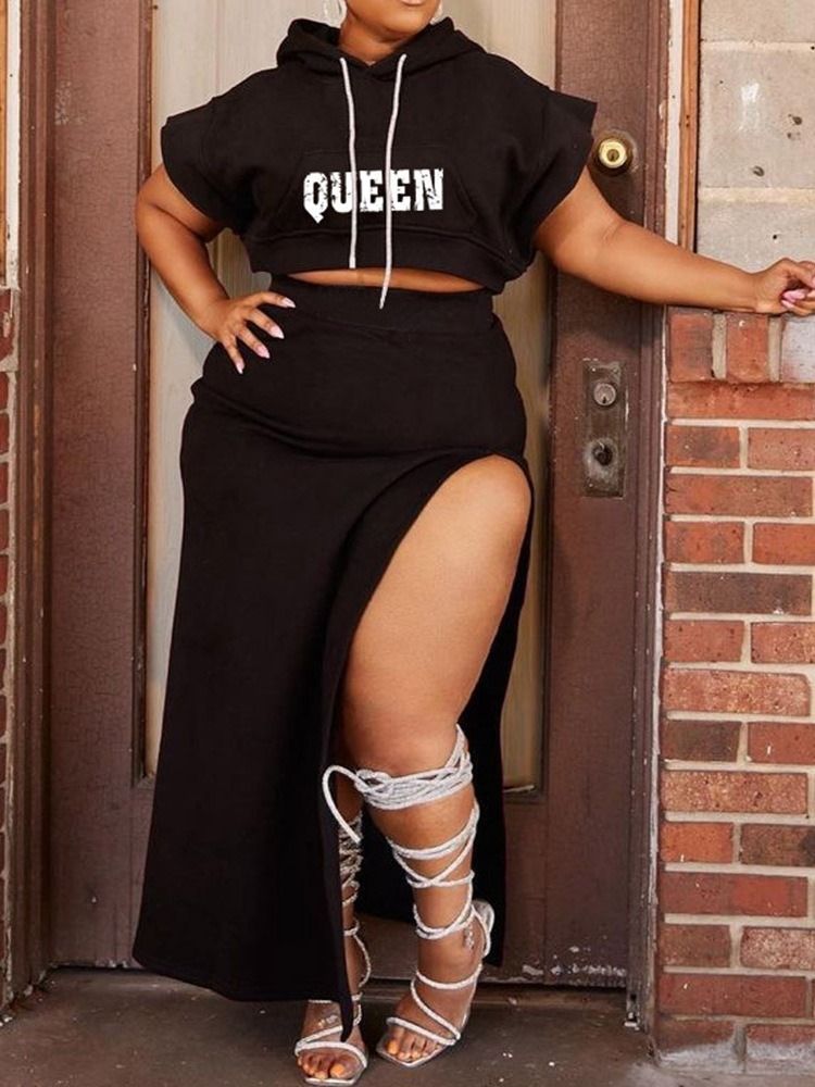 Mode T-Shirt Print Pullover Hooded Two-Piece Sets