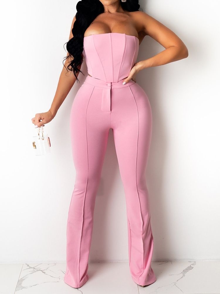 Modeväst Vanlig Bellbottoms Pullover I Två Delar