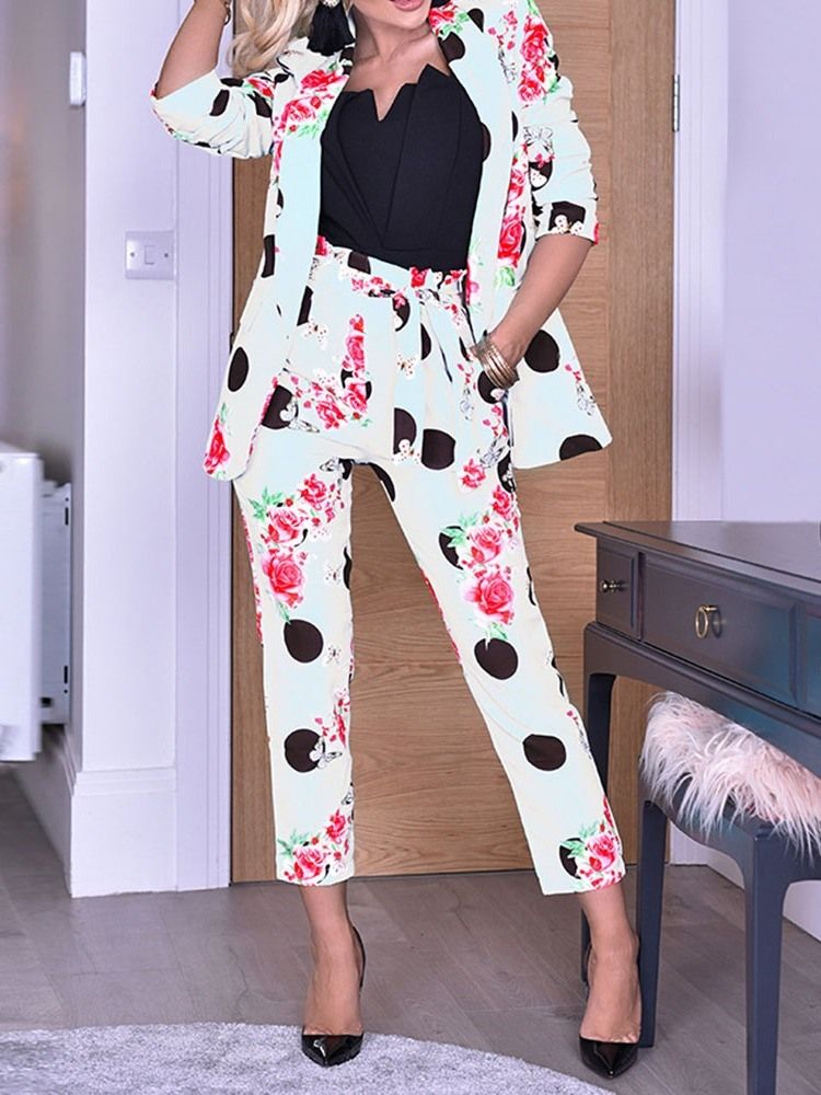 Print Modebyxor Långärmad Ankellång Kostym