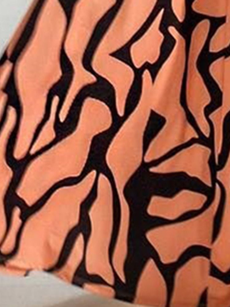 Print Off Shoulder Söt T-Shirt Och Kjol I Två Delar
