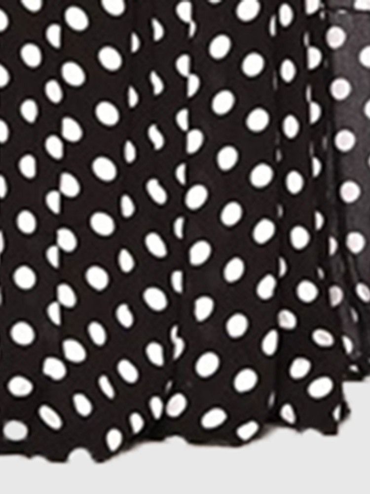 Print Polka Dots Kjol Pullover Dam Tvådelad Set