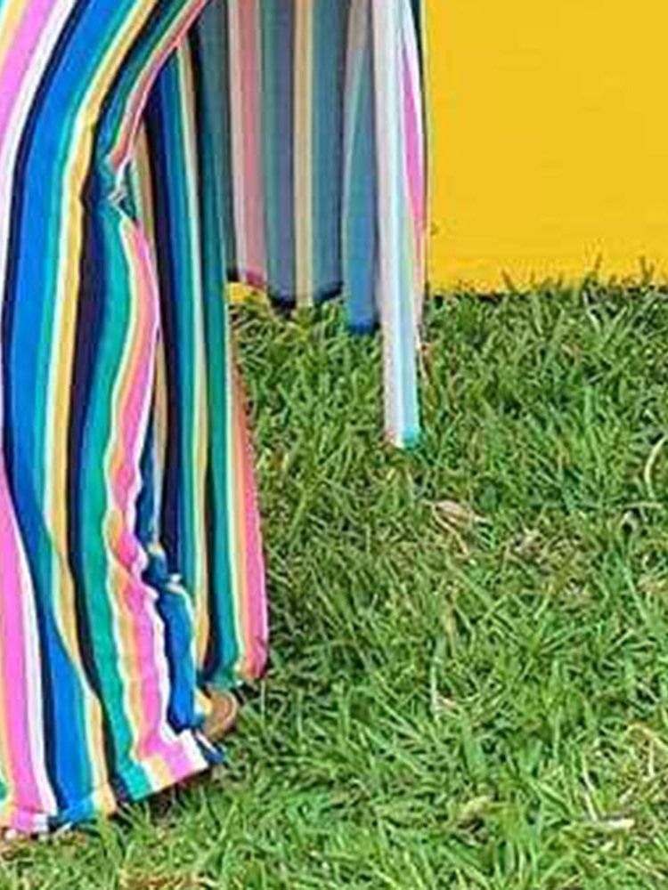 Stripe Sexig Skinny Casual Väst Och Kappa Och Byxor Tre Delar Uppsättningar