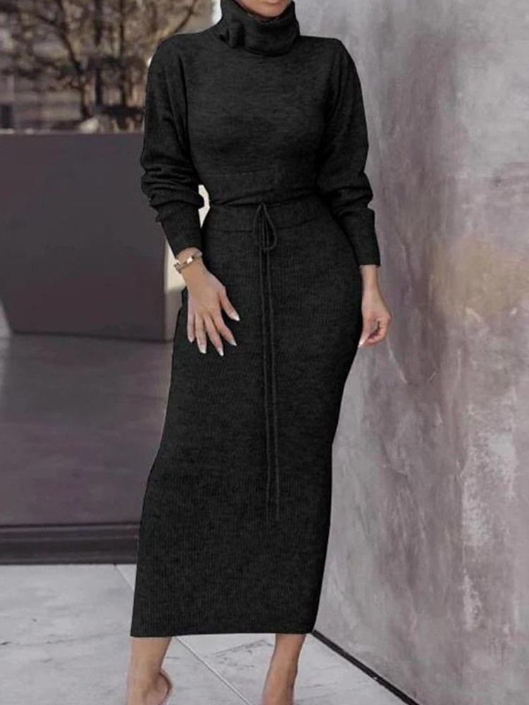 Sweet Kjol Vanlig Pullover Bodycon Tvådelade Damset