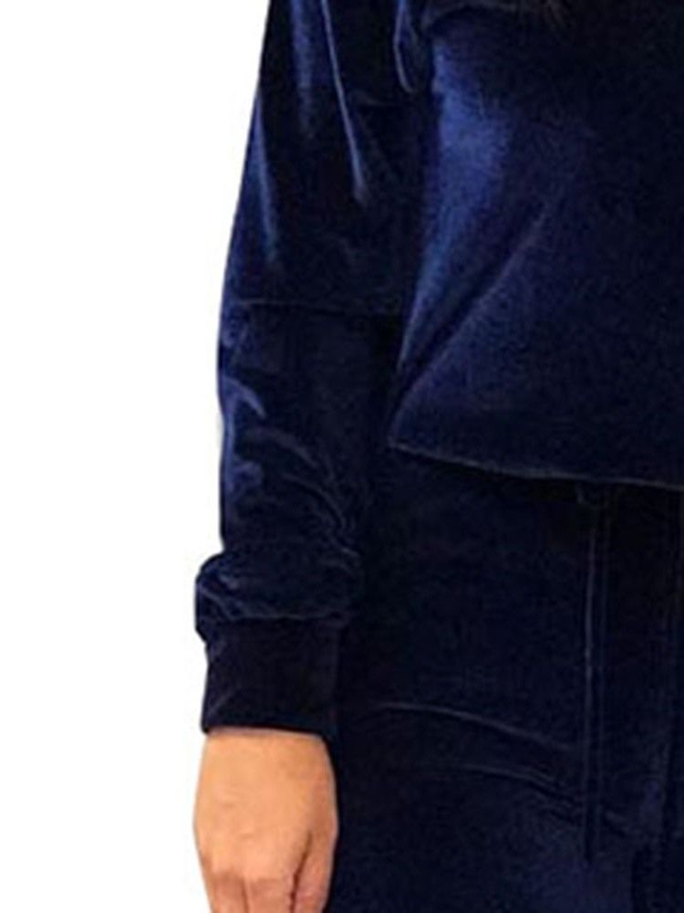Vanlig Casual Pullover Off Shoulder I Två Delar