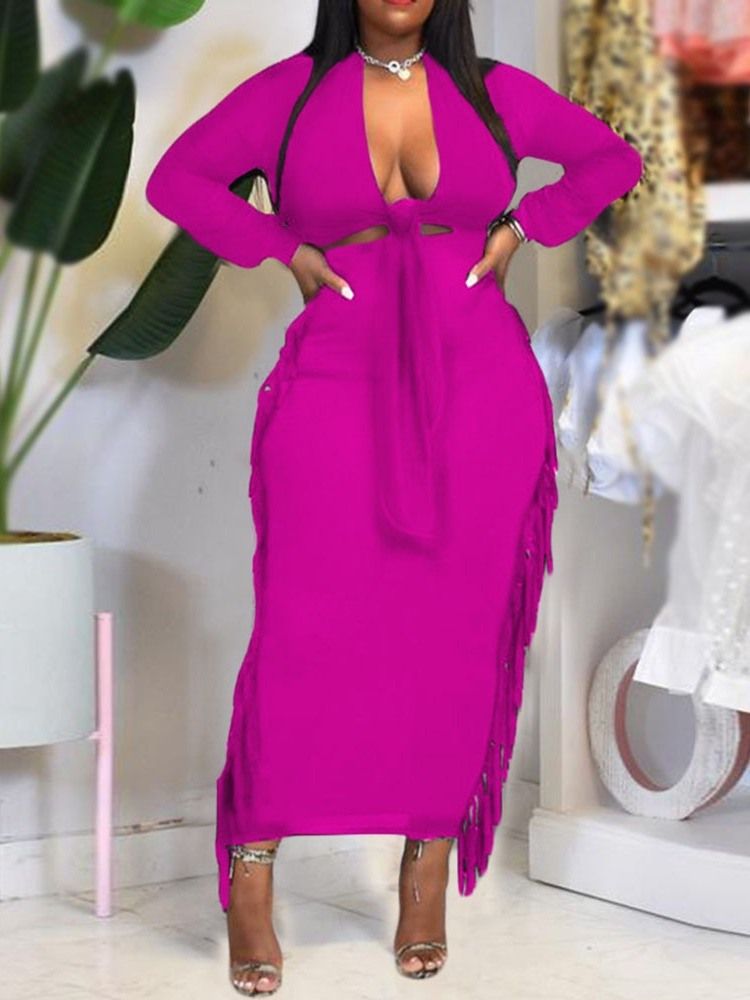 Vanlig Tofs T-Shirt Bodycon Tvådelade Set