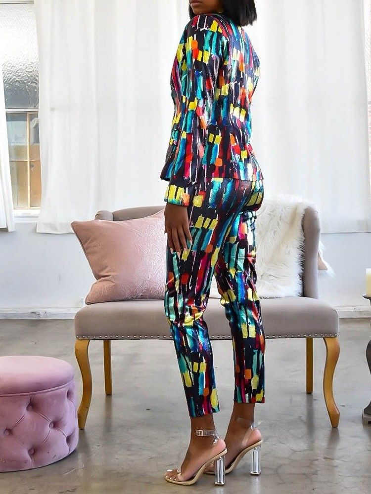 Wear To Work Byxor Med Mitten Av Vaden Långärmad Damkostym