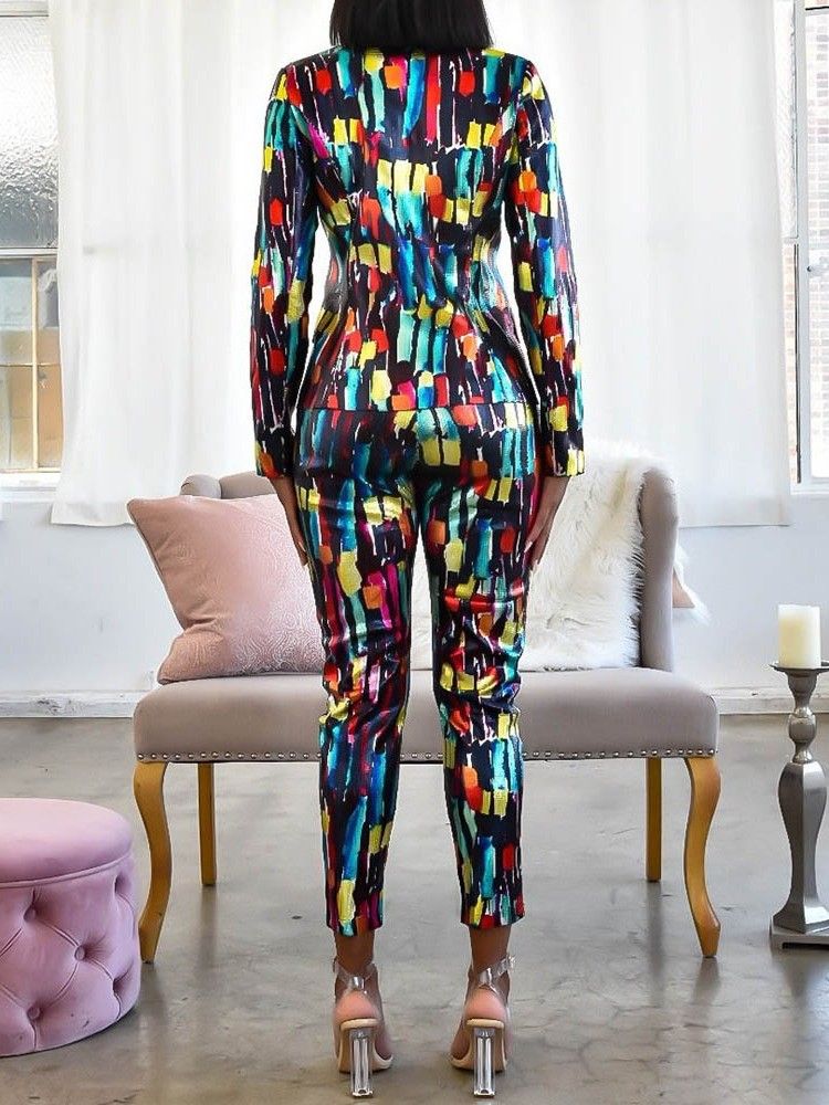 Wear To Work Byxor Med Mitten Av Vaden Långärmad Damkostym