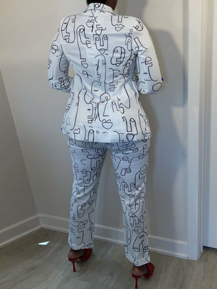 Western Blazer Patchwork Långärmad Hellängd Kostym