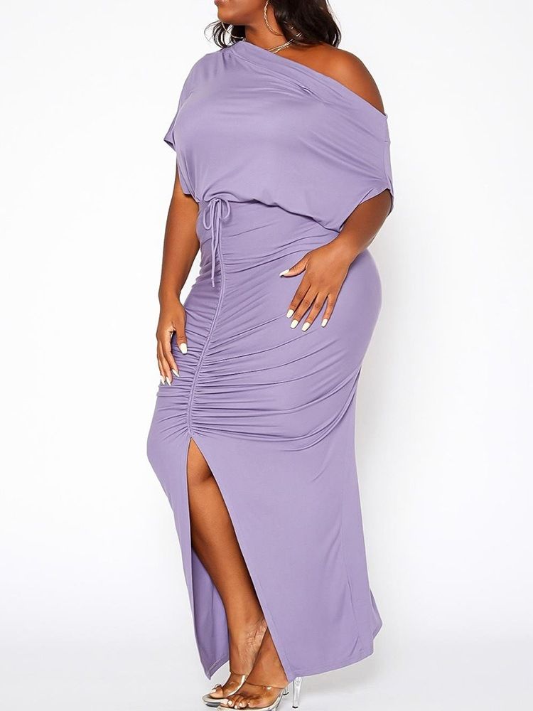 Western Plain Split Pullover Bodycon Tvådelad Set