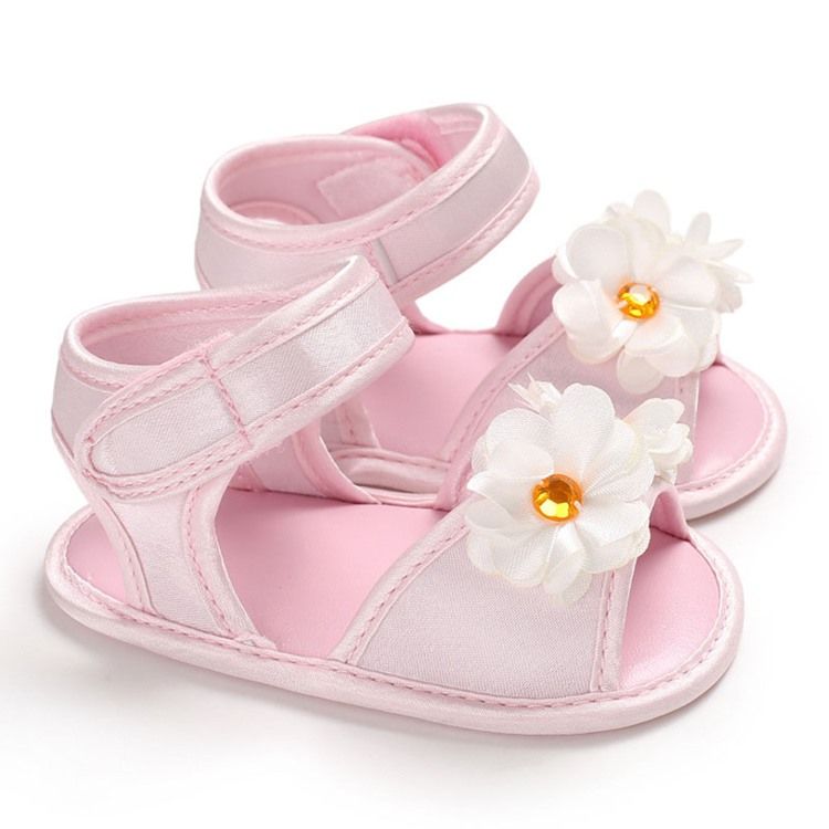 3D Blommiga Kardborrband Babyskor