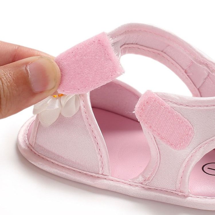 3D Blommiga Kardborrband Babyskor