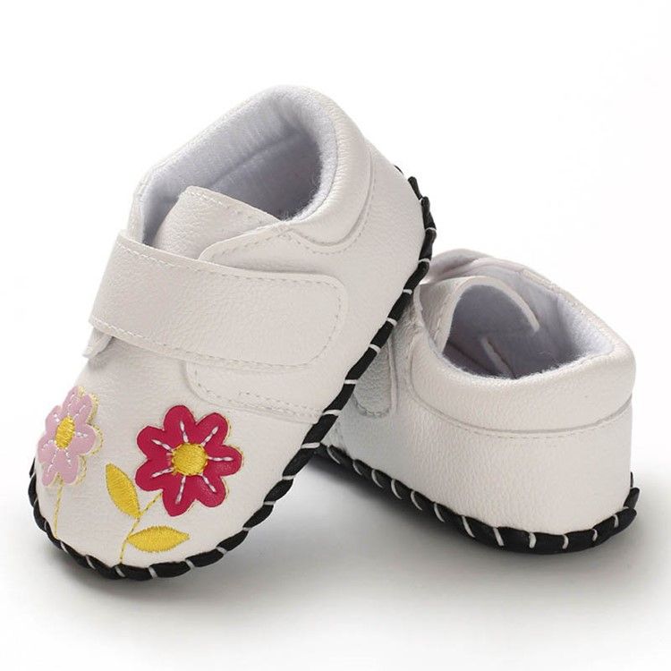 Blommig Broderi Babyskor