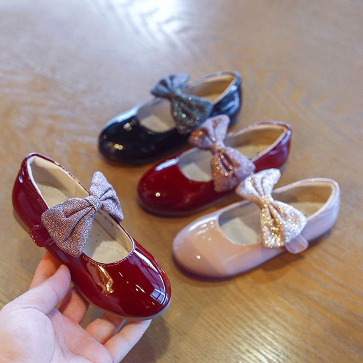 Bowknot Spring Round Toe Skor