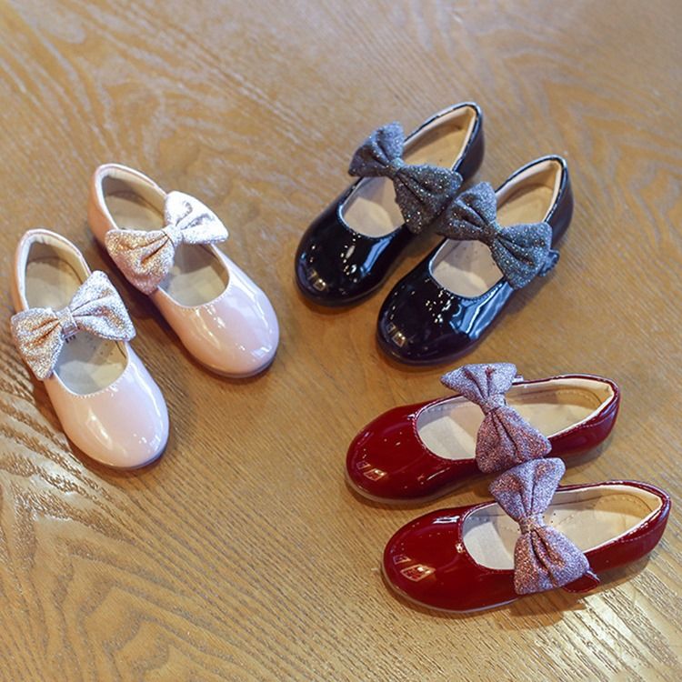 Bowknot Spring Round Toe Skor