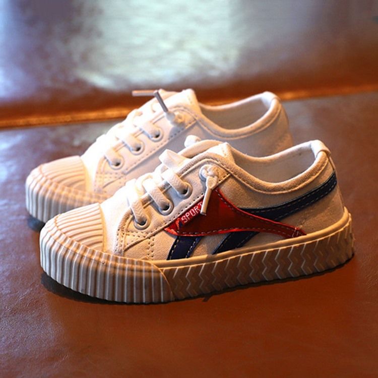 Color Block Tråd Rund Toe Sneakers