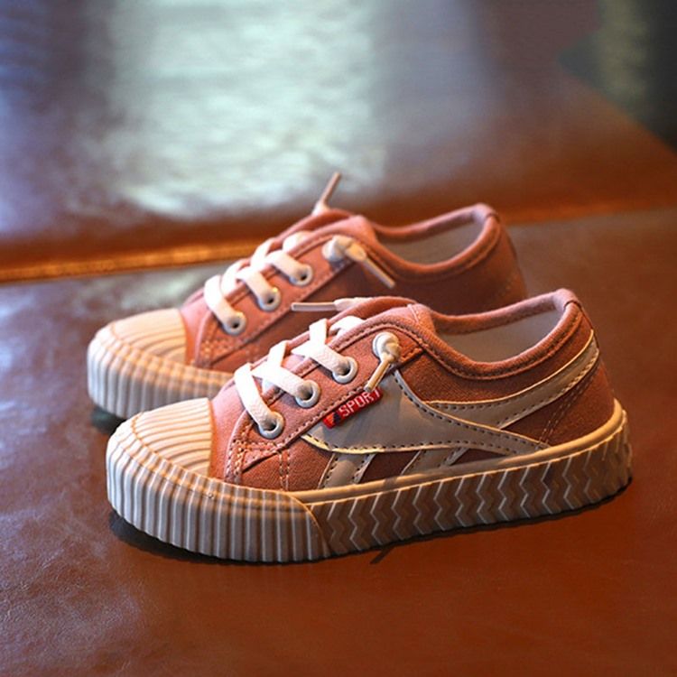 Color Block Tråd Rund Toe Sneakers