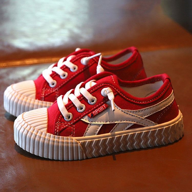 Color Block Tråd Rund Toe Sneakers