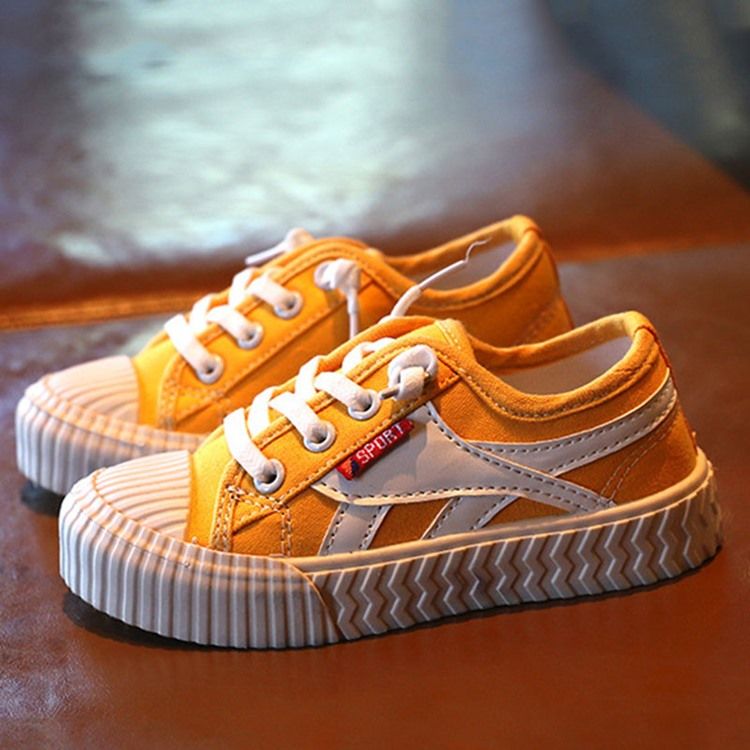 Color Block Tråd Rund Toe Sneakers