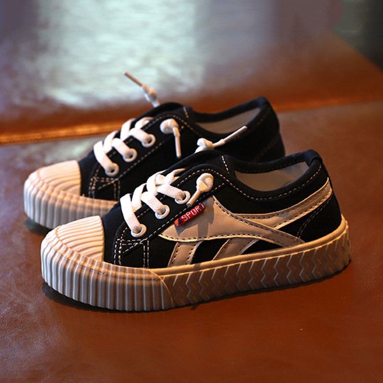 Color Block Tråd Rund Toe Sneakers