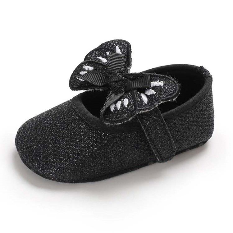 Sequin Bowknot Kardborreskor För Småbarn