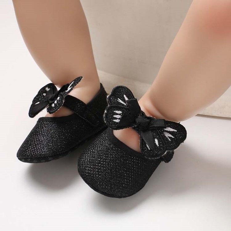 Sequin Bowknot Kardborreskor För Småbarn