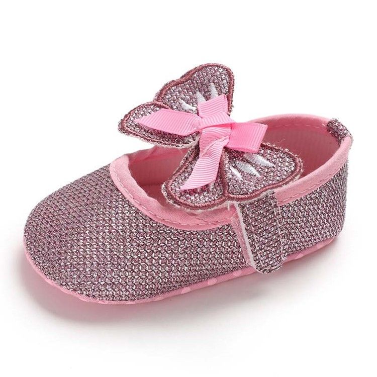 Sequin Bowknot Kardborreskor För Småbarn
