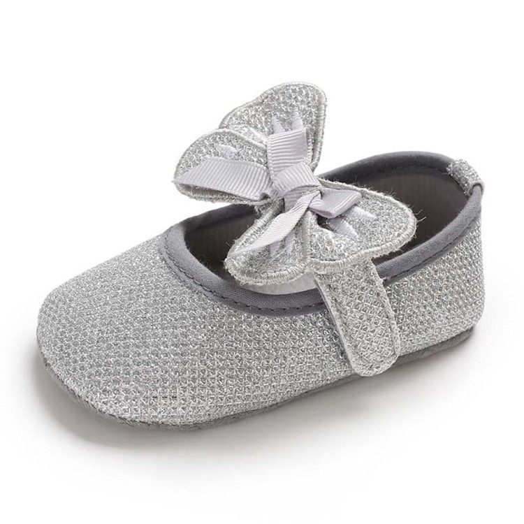 Sequin Bowknot Kardborreskor För Småbarn