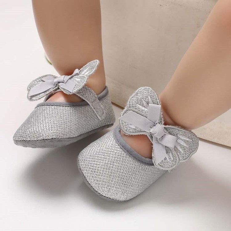 Sequin Bowknot Kardborreskor För Småbarn
