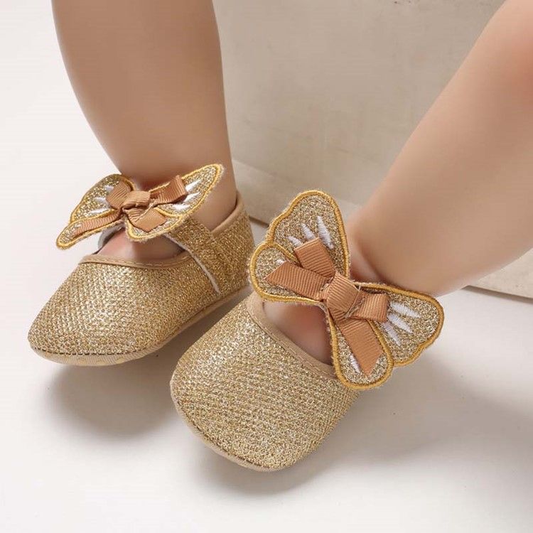 Sequin Bowknot Kardborreskor För Småbarn