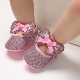 Sequin Bowknot Kardborreskor För Småbarn