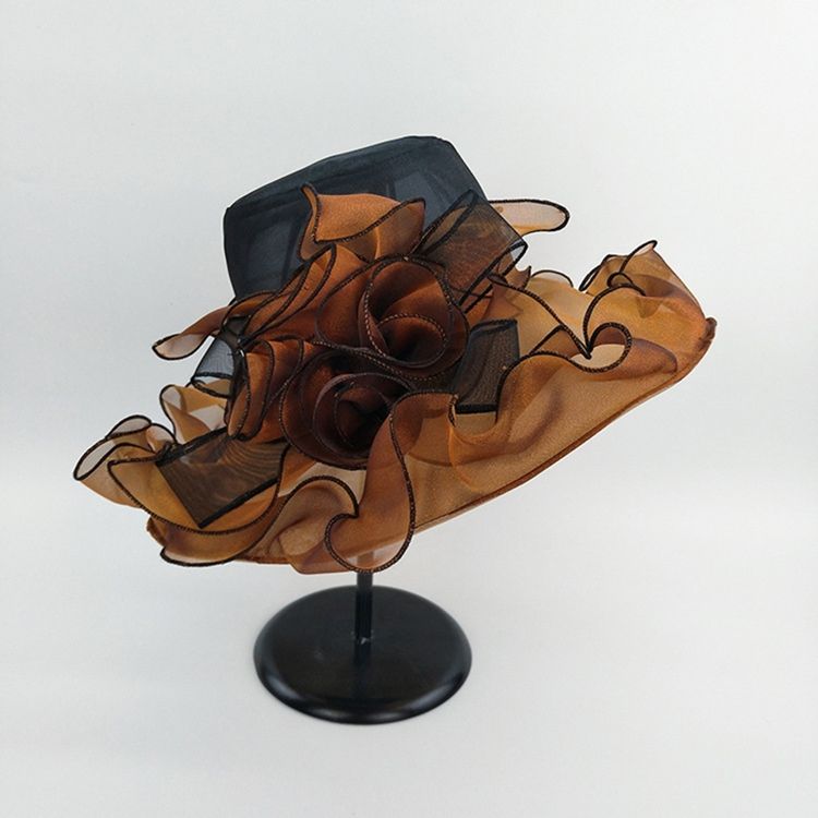 Blommig Organza Solhatt