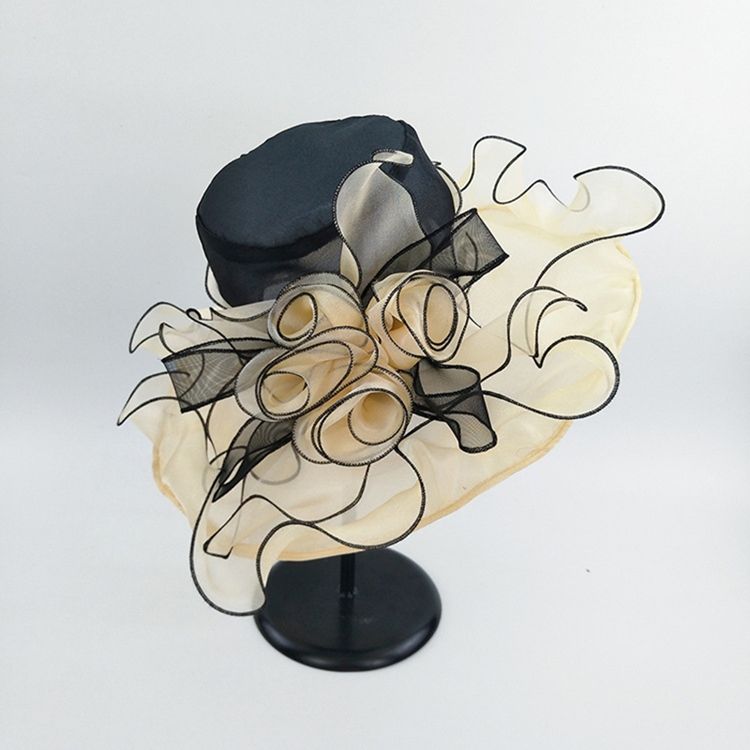 Blommig Organza Solhatt
